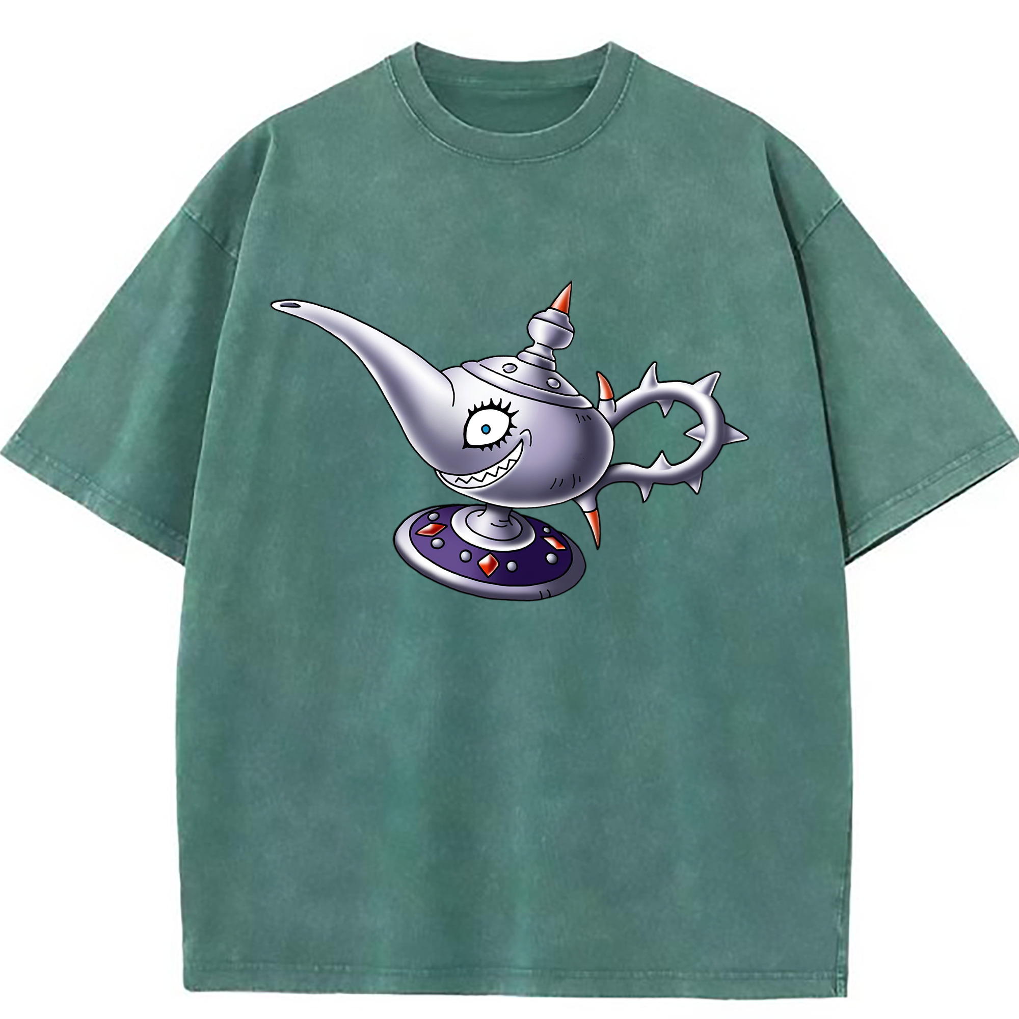 （画像用） ドラゴンクエスト Doragon Kuesuto Dragon Quest 綿100% ヴィンテージ風 半袖Tシャツ（フロントプリント）